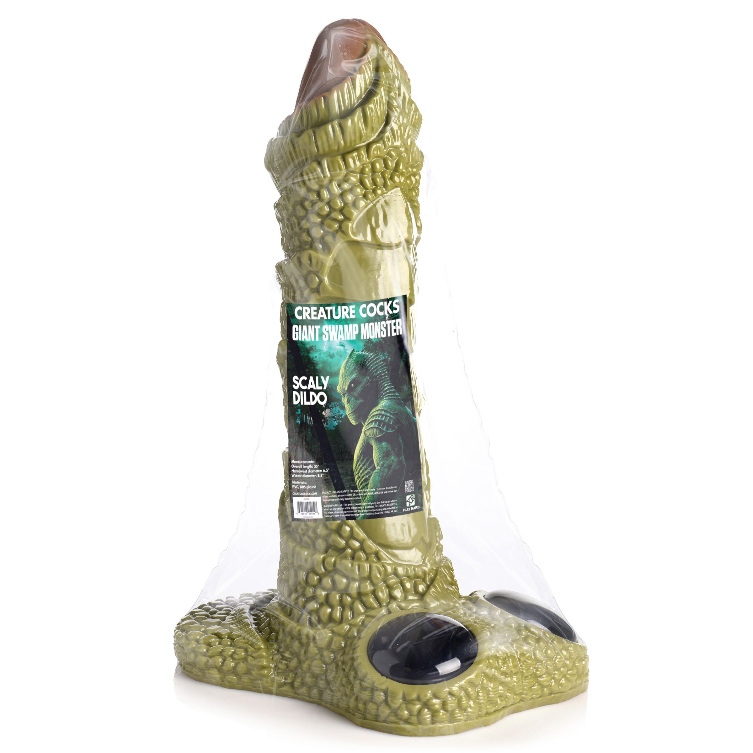 XR Brands - Reusachtig Geschubd Moerasmonster Dildo - Groen - Afbeelding 2