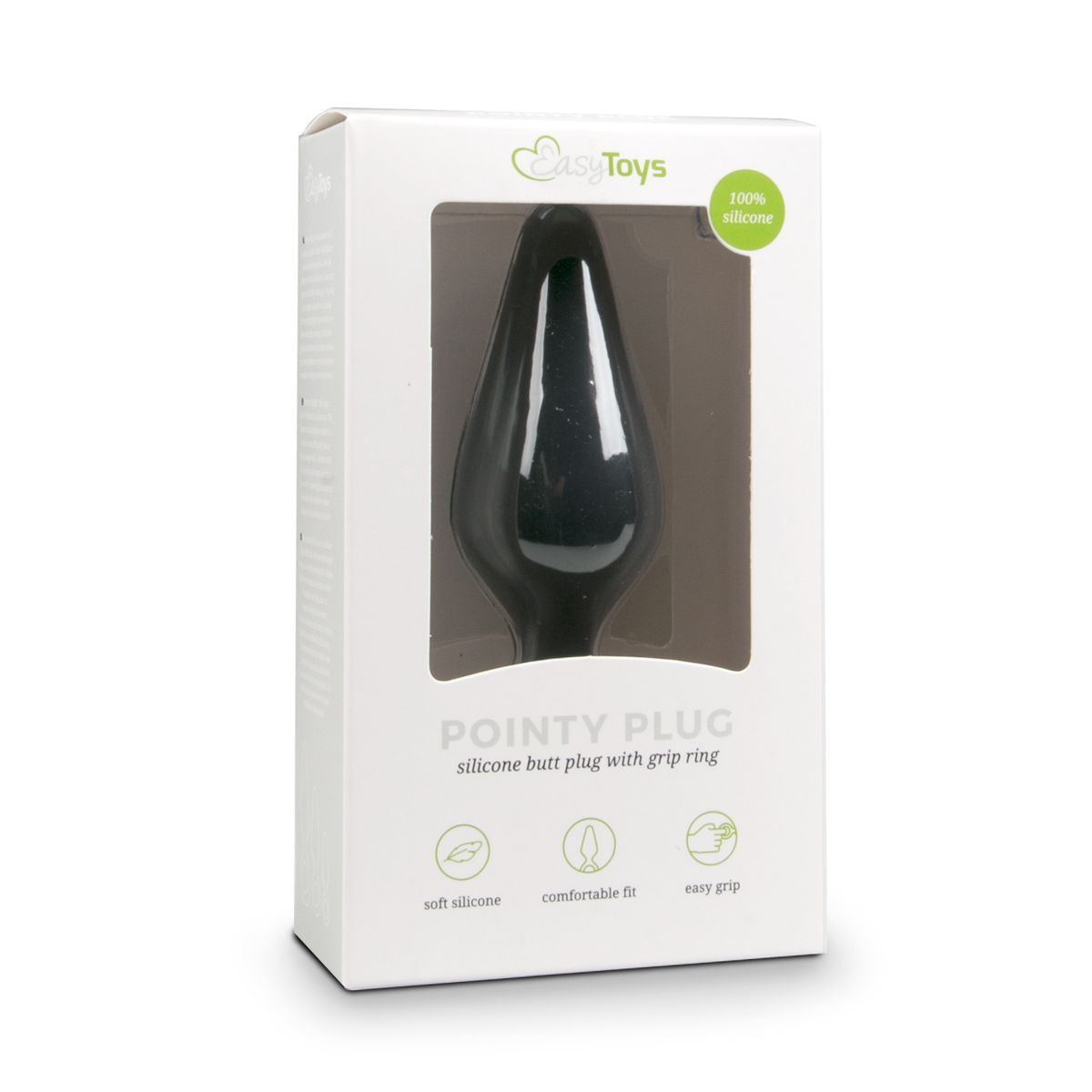 Zwarte buttplug met trekring - small - Afbeelding 2